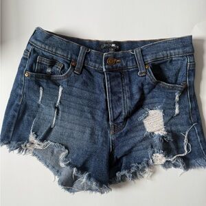 Fashion Nova Blue Distressed Jean Shorts
